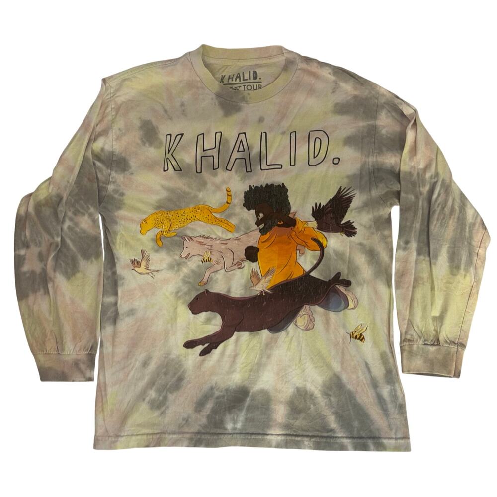 official Khalid Free Spirit 2019 World Tour tie-dye concert Tee size L